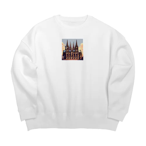 ケルン大聖堂（pixel art） Big Crew Neck Sweatshirt