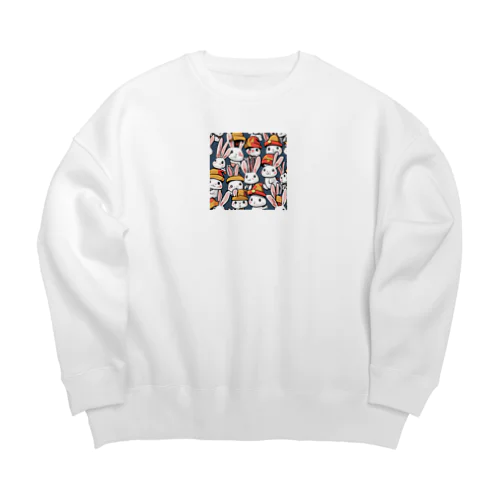 かわいいウサギ🐇 Big Crew Neck Sweatshirt