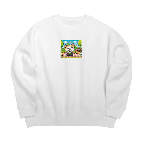 遠足の楽しいお弁当タイム Big Crew Neck Sweatshirt