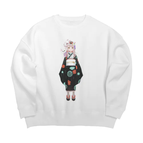 もかち立ち絵 Big Crew Neck Sweatshirt