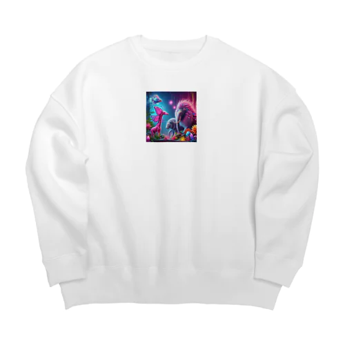 カラフルアニマル Big Crew Neck Sweatshirt