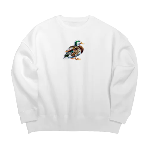 カモ（pixel art） Big Crew Neck Sweatshirt