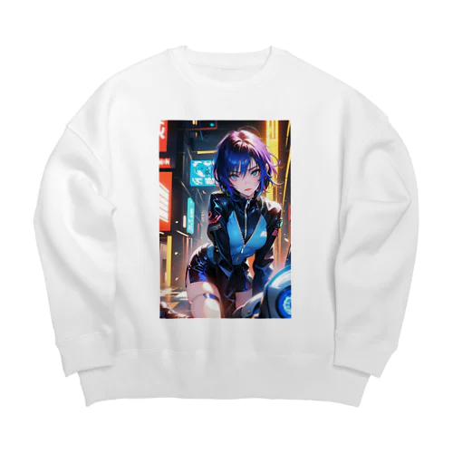 サイバーパンク　2次元美少女 Big Crew Neck Sweatshirt