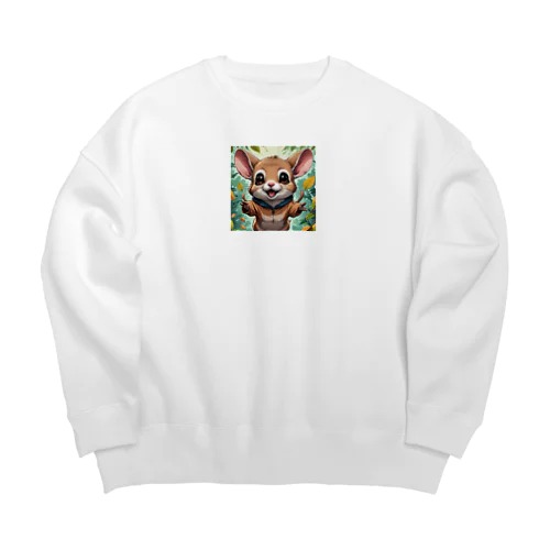 モモンガ風MONGAちゃん Big Crew Neck Sweatshirt