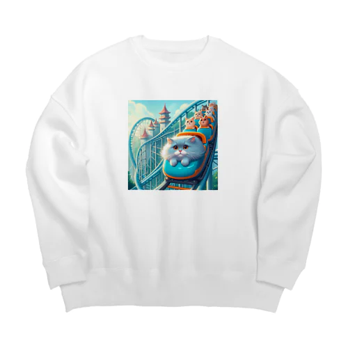 青猫タマにゃんランド Big Crew Neck Sweatshirt