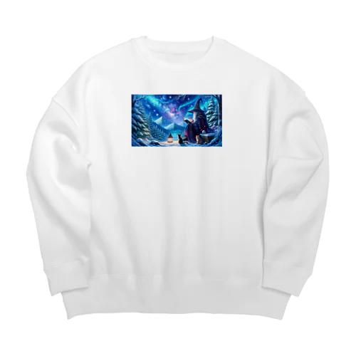 魔法使いと猫 Big Crew Neck Sweatshirt