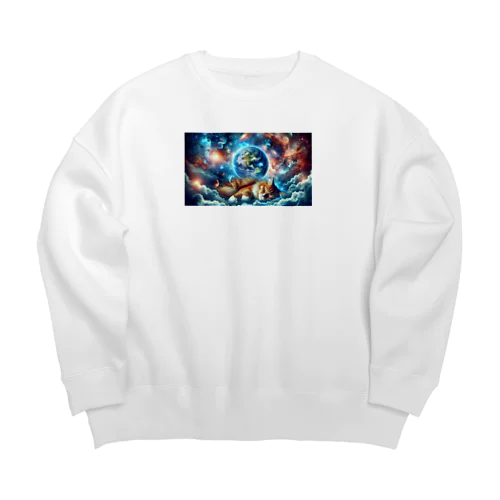 夢見る猫 Big Crew Neck Sweatshirt