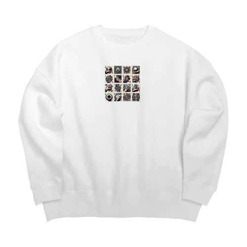 西洋風トランプデザイン Big Crew Neck Sweatshirt