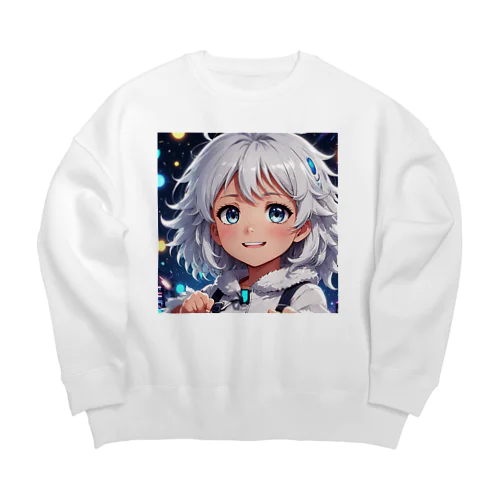 もふもふの美少女 Big Crew Neck Sweatshirt