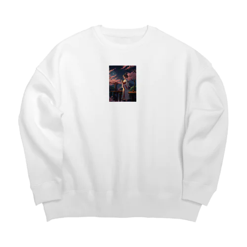 女騎士、桜の下で Big Crew Neck Sweatshirt