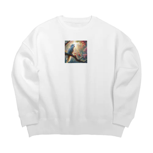 歌うオウム Big Crew Neck Sweatshirt