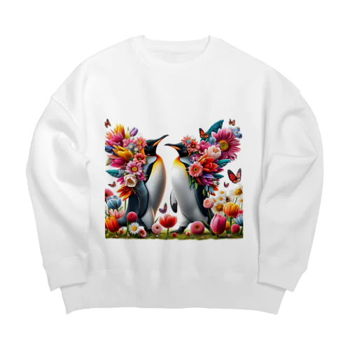 フラワーペンギン Big Crew Neck Sweatshirt