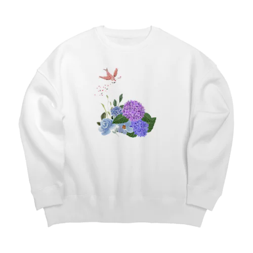 紫陽花とカッコウの舞 Big Crew Neck Sweatshirt