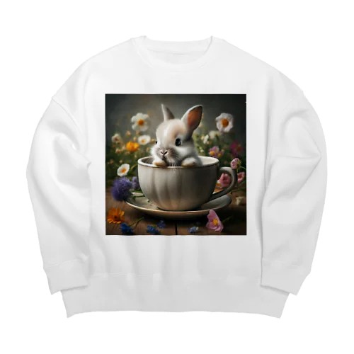 ティーカップのうさぎちゃん Big Crew Neck Sweatshirt