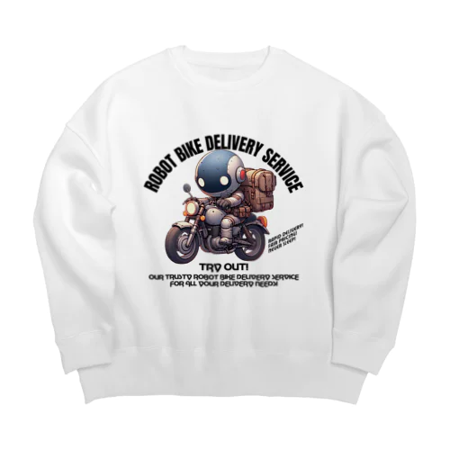 ロボットバイク便(淡色用) Big Crew Neck Sweatshirt