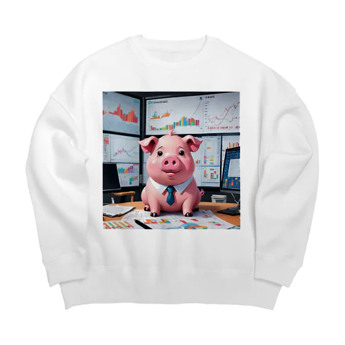 会社の財務状況を分析するミニブタ Big Crew Neck Sweatshirt