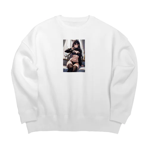 猫耳グラマー Big Crew Neck Sweatshirt