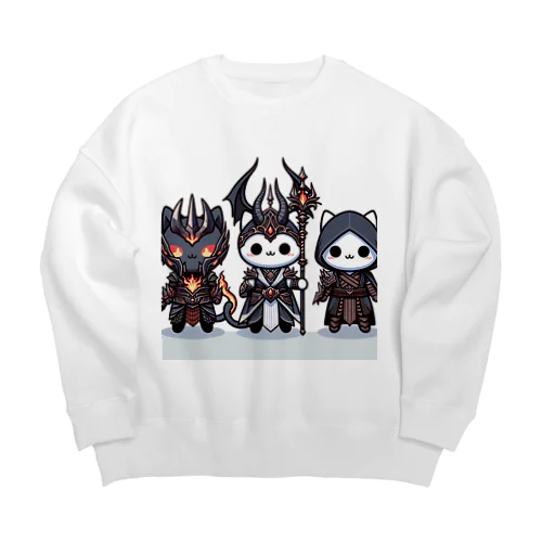 魔王にゃんこと側近にゃんこ Big Crew Neck Sweatshirt