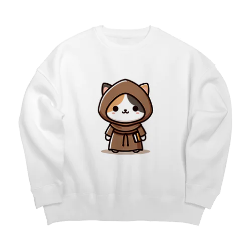 修道にゃんこ Big Crew Neck Sweatshirt