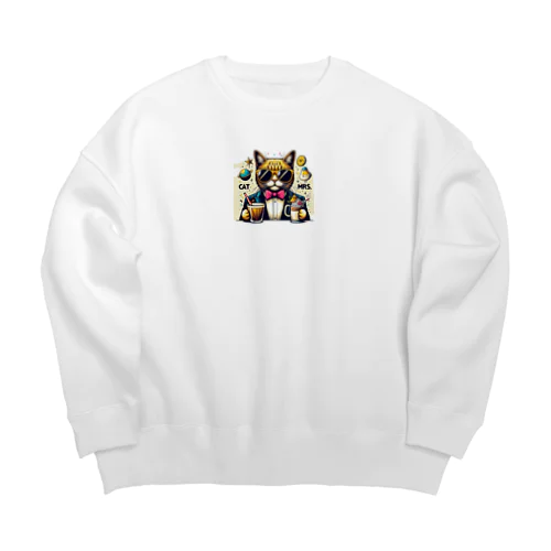 猫サン Big Crew Neck Sweatshirt