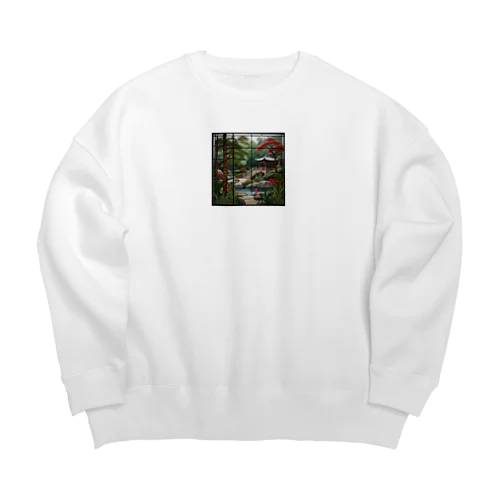 アジア禅庭園ステンドグラス Big Crew Neck Sweatshirt