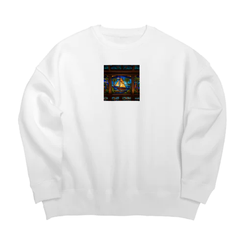 ポリネシアの航海を楽しもう（ステンドグラス付き） Big Crew Neck Sweatshirt