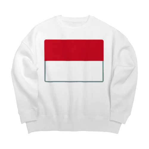モナコの国旗 Big Crew Neck Sweatshirt