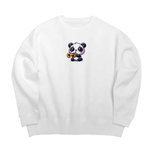 ラッパ吹きのパンダ Big Crew Neck Sweatshirt