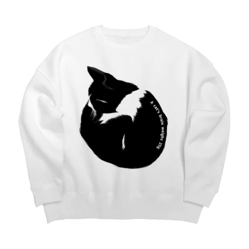 A cat's brain weighs 25g Big Crew Neck Sweatshirt