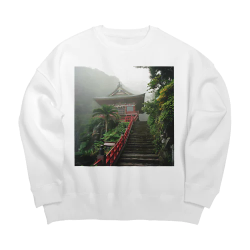 山頂にある神秘的な神社 アメジスト2846 Big Crew Neck Sweatshirt