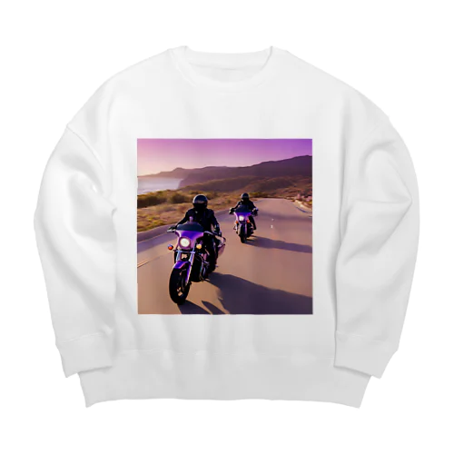 紫陽花の道を駆ける Big Crew Neck Sweatshirt