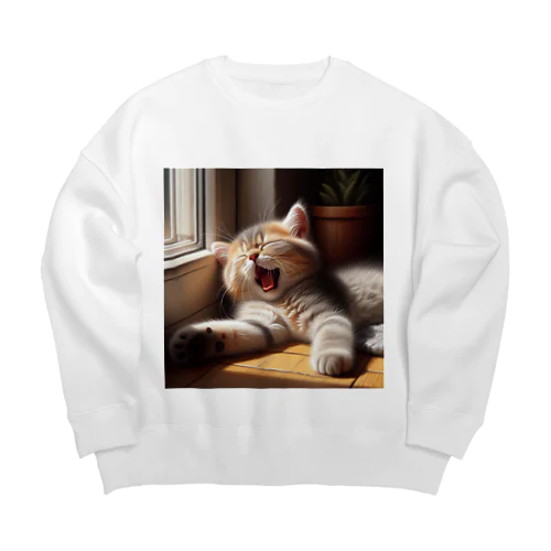 お昼寝にゃんこNo.6 Big Crew Neck Sweatshirt