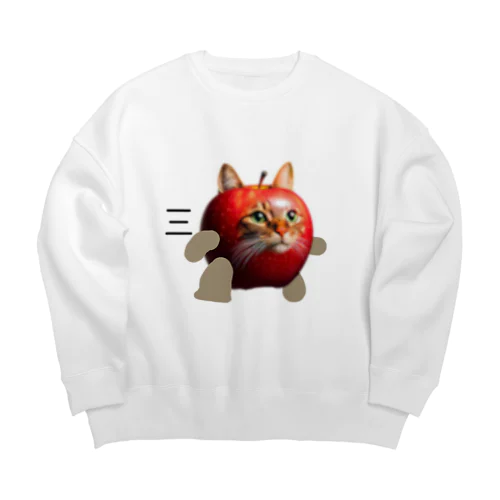 りんご猫ミーム Big Crew Neck Sweatshirt