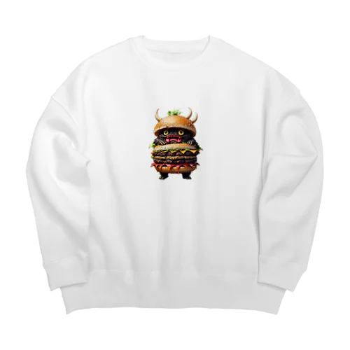 トリプル肉厚ビーフバーガー妖怪　バグドガルド Big Crew Neck Sweatshirt