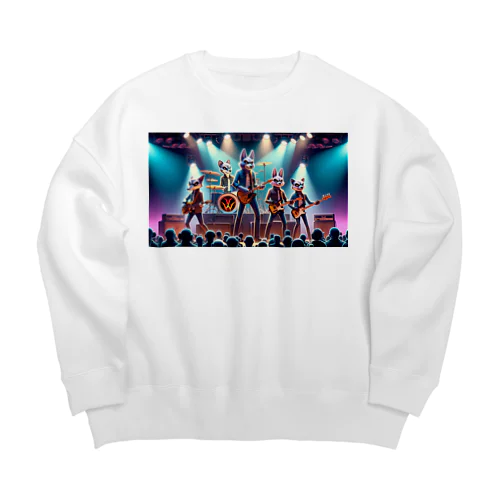 ワイルドロックフェスタ - ダンシングアニマルズ Big Crew Neck Sweatshirt