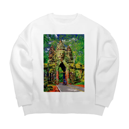 カンボジア アンコール・トムの北大門 Big Crew Neck Sweatshirt