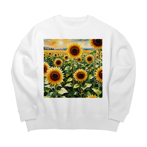 変わらぬ　ひまわり Big Crew Neck Sweatshirt