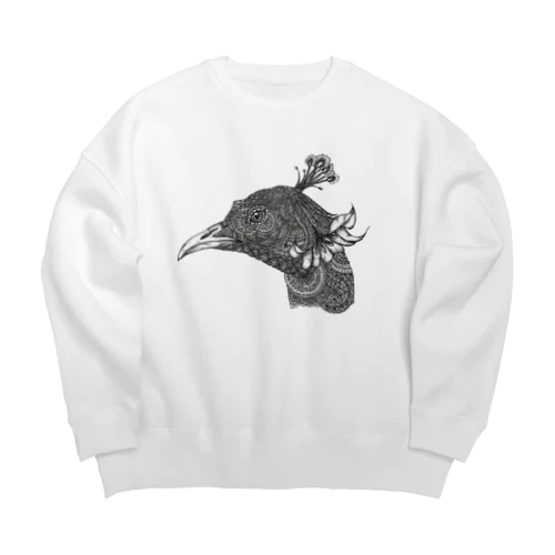 Peacock モノクロームver Big Crew Neck Sweatshirt