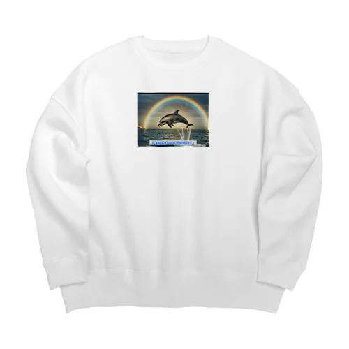 虹の輪イルカ Big Crew Neck Sweatshirt