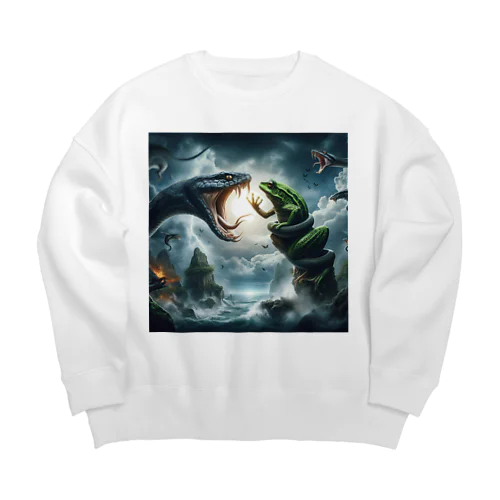 蛇に睨まれた蛙 Big Crew Neck Sweatshirt