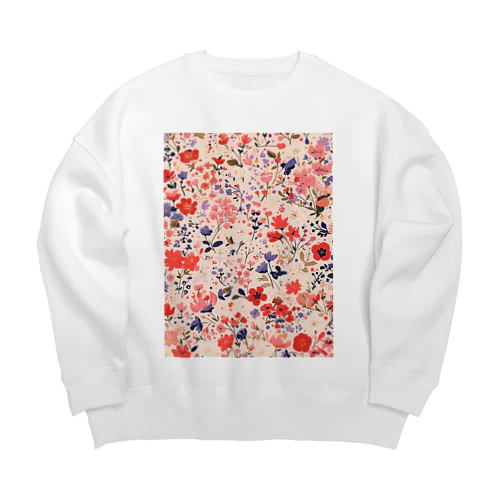 花柄のプリント　なでしこ1478 Big Crew Neck Sweatshirt