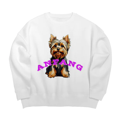 ANFANG お座りヨーキー Big Crew Neck Sweatshirt