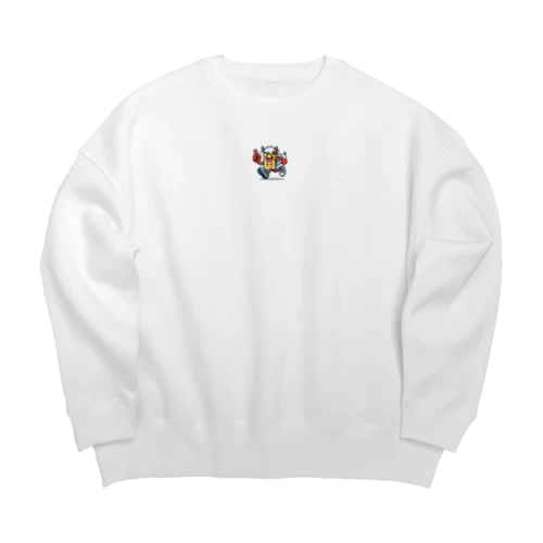 ランニングビールくん Big Crew Neck Sweatshirt