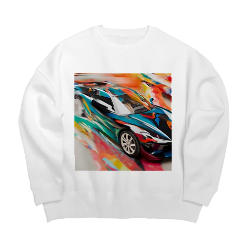 速さの彩り: 動きを捉えたアート Big Crew Neck Sweatshirt