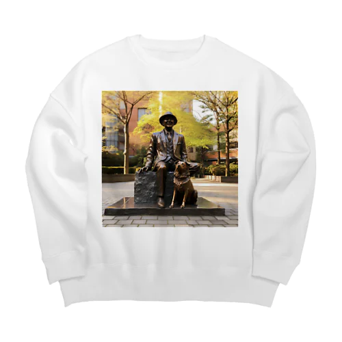 人と犬の銅像　なでしこ1478 Big Crew Neck Sweatshirt