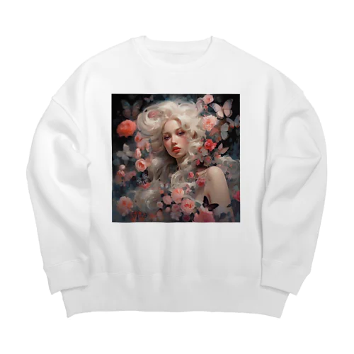 花と美女　なでしこ1478 Big Crew Neck Sweatshirt