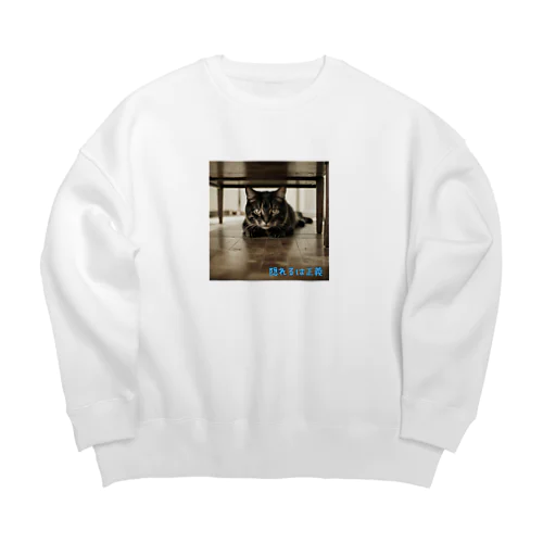 隠れるは正義にゃんこ９ Big Crew Neck Sweatshirt