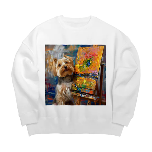 犬のぼくが画家だよ何か？ アメジスト 2046 Big Crew Neck Sweatshirt