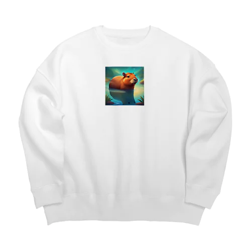 かわいいカピバラ Big Crew Neck Sweatshirt