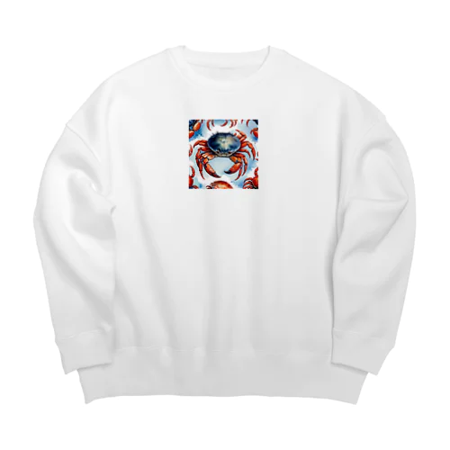 水墨画カニ Big Crew Neck Sweatshirt